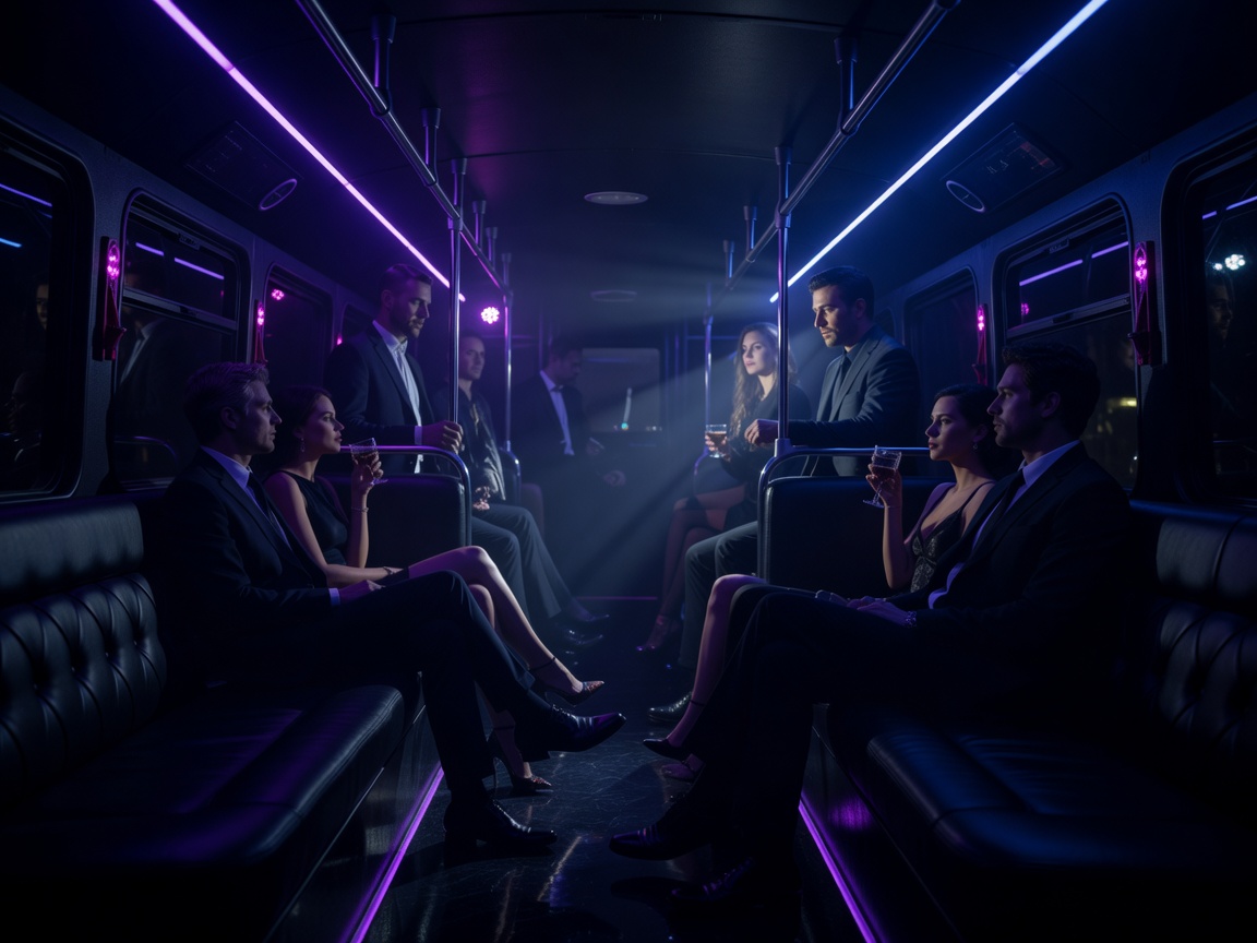 Crown Danube Noir Party Bus Interior Night Club Lighting