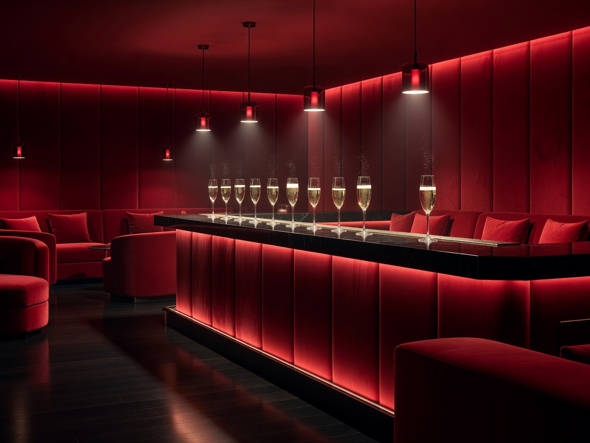 Imperial Ruby VIP Bar Lounge Interior With Champagne Glasses